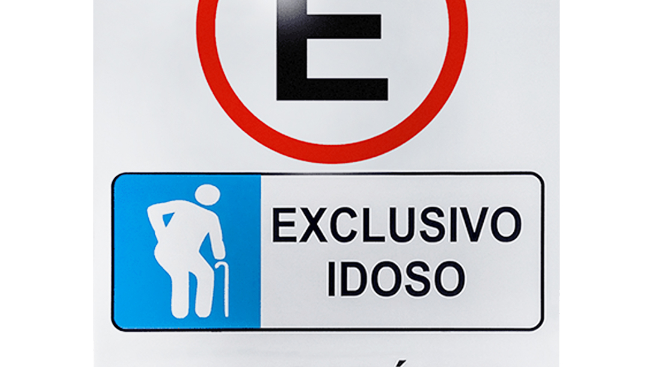 Placa Estacionamento Idoso – 50X70